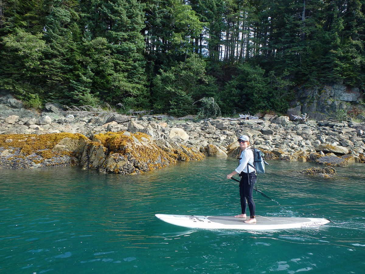 a person riding a surfboard in the water