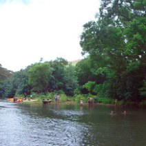 a small boat in a body of water