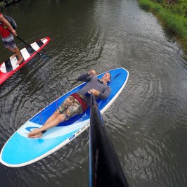 a small boat in a body of water