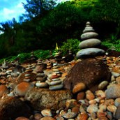 a close up of a rock