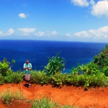 a person standing in front of a body of water