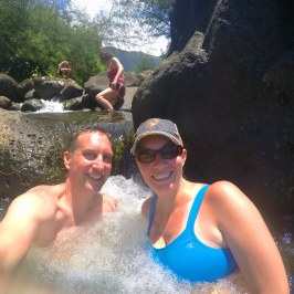 a person swimming in the water