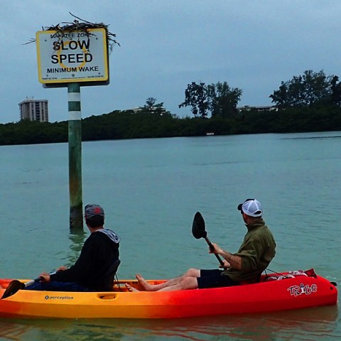 a man riding on the back of a boat in a body of water
