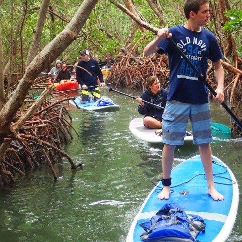 a person in a pool of water