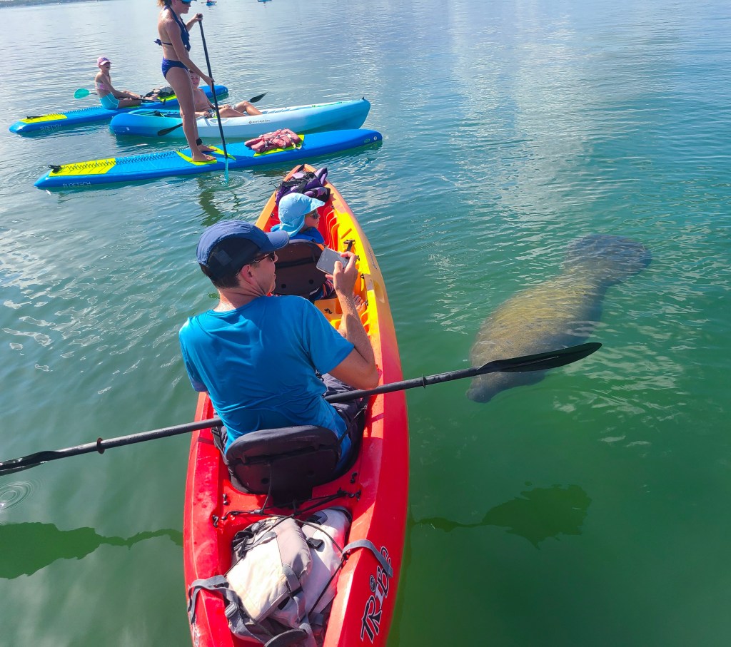 a group of people on a boat in the water